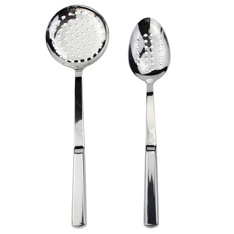 Set 9 Ustensiles de Cuisine en Acier Inoxydable 18/8 - Louche, Spatule, Écumoire