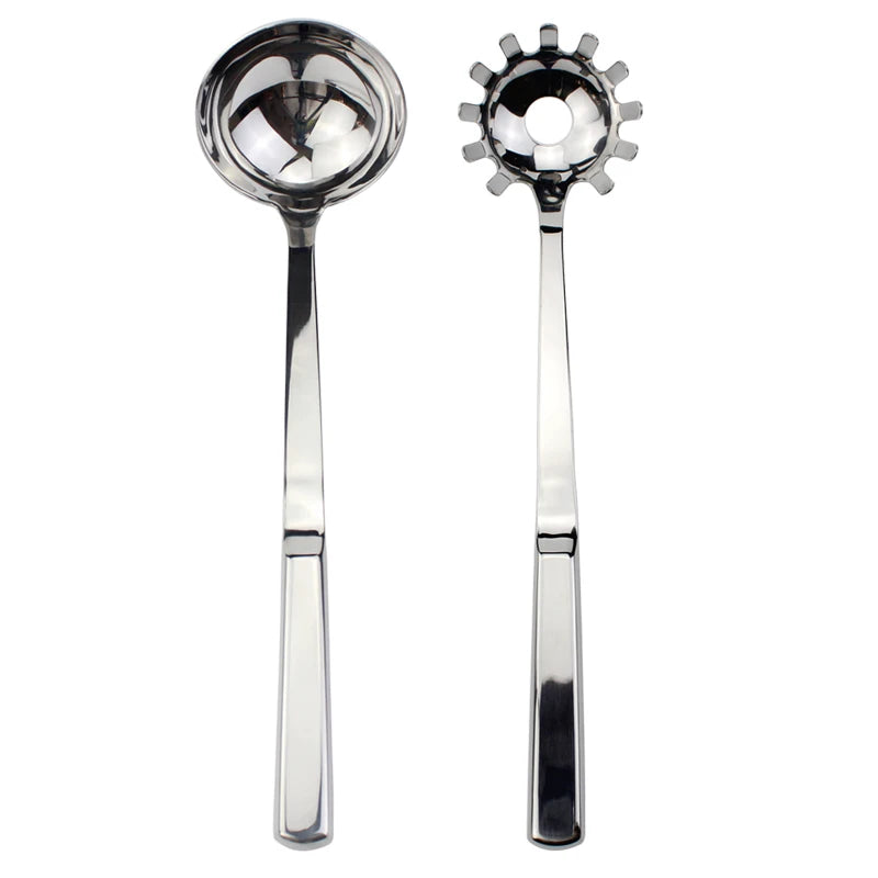 Set 9 Ustensiles de Cuisine en Acier Inoxydable 18/8 - Louche, Spatule, Écumoire