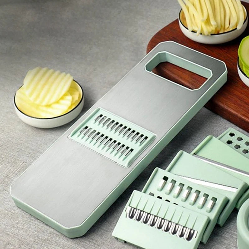 Râpe Multifonction 6-en-1 - Coupe-Légumes Professionnel avec 6 Lames en Acier Inoxydable